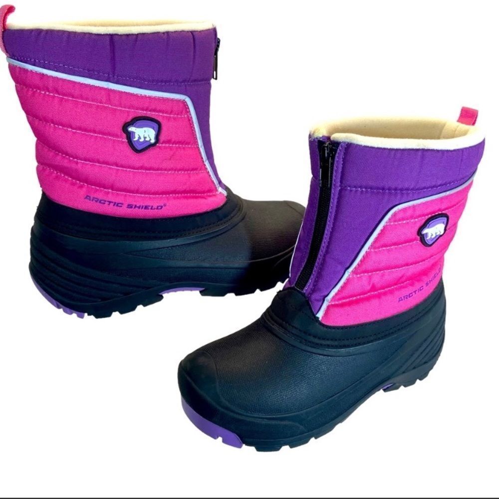 ARCTIC SHIELD SNOW COLOR PINK BLACK PURPLE GIRL SHOES BOOTS SIZE 4